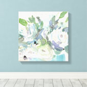 Voorjaarsregeling - Waterverf Bouquet Canvas Afdruk (Insitu (Houten vloer))