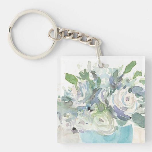 Voorjaarsregeling - Waterverf Bouquet Sleutelhanger (Voorkant)
