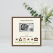 Voorjaarstuin Foto Geboorteaankondiging Aankondiging (Staand voorkant)