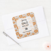 Voorjaarsverkoop Aankondiging van marketingonderpa Vierkante Sticker (Envelop)