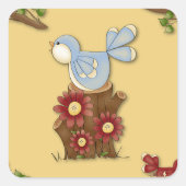 Voorjaarsvogels Vierkante Sticker (Voorkant)
