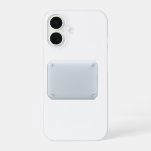 Voorkant uitzicht van doorzichtig glazen bord iPhone 16 hoesje