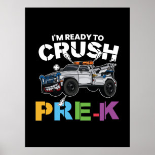 Voorkleuter klaar voor de kleuterschool poster