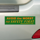 VoorkomWorst-SafetyFirst Bumpersticker (Op auto)