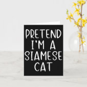 Voorleer Siamese Cat Costume Halloween Lazy Easy Kaart (Gele Bloem)