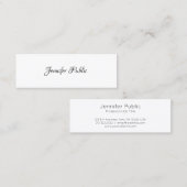 Voorlegant handschrift Modern minimalistisch profe Mini Visitekaartje (Voorkant / Achterkant)