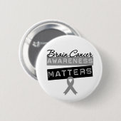 Voorlichting over hersenkanker ronde button 5,7 cm (Voorkant /achterkant)