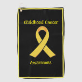 Voorlichting over kinderkanker golfhanddoek (Voorkant)