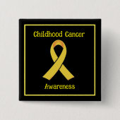 Voorlichting over kinderkanker vierkante button 5,1 cm (Voorkant)