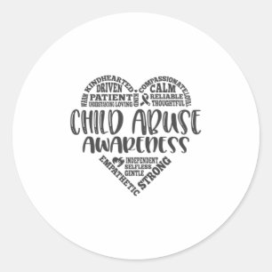 Voorlichting over kindermisbruik ronde sticker