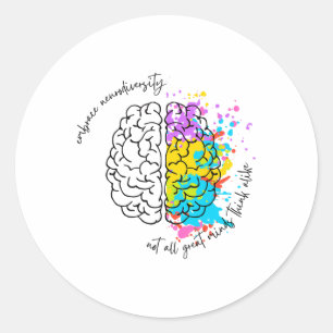 Voorlichting over neurodiversiteit ronde sticker
