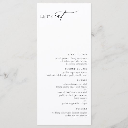 Voorlopig menu met minimalistische afbeelding (Voorkant)