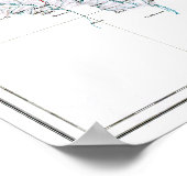  voorlopige kaart van de Mount Everest Poster (Hoek)