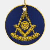 Voorlopige master Freemason Square and Compass Mas Keramisch Ornament (Voorkant)