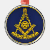 Voorlopige master Freemason Square and Compass Mas Metalen Ornament (Voorkant)