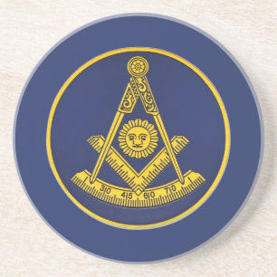 Voorlopige master Freemason Square and Compass Mas Zandsteen Onderzetter