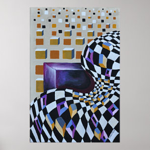 Voorlopige minimalistische handgeschilde kunst poster