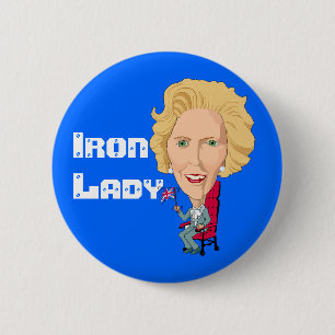 Voormalig Britse premier Iron Lady THATCHER Ronde Button 5,7 Cm