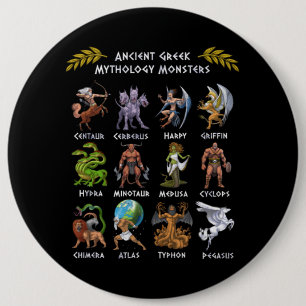 Voormalig Greek Mythology Monsters Ronde Button 6,0 Cm
