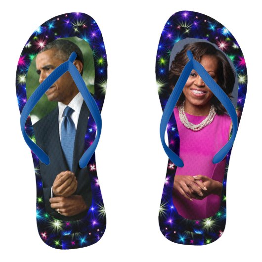 VOORMALIG PRESIDENT OBAMA EN MICHELLE TEENSLIPPERS (Voetbed)
