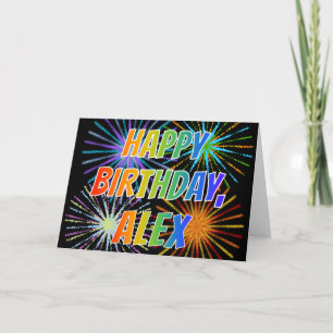 Voornaam "ALEX" Fun "HAPPY BIRTHDAY" Kaart