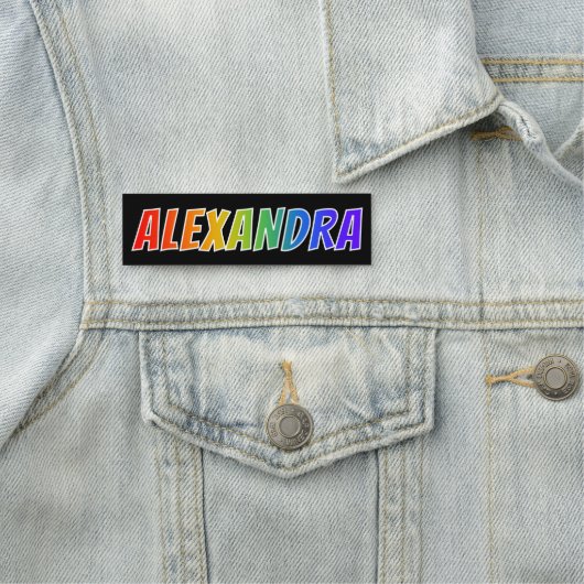 Voornaam "ALEXANDRA": Fun Rainbow-kleuren Naamplaatje (In situ)