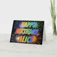 Voornaam "ALICE" Fun "HAPPY BIRTHDAY"