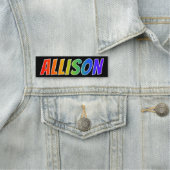 Voornaam "ALLISON": Fun Rainbow-kleuren Naamplaatje (In situ)