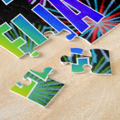 Voornaam "AMELIA", geun "HAPPY BIRTHDAY" Legpuzzel (Zijkant)