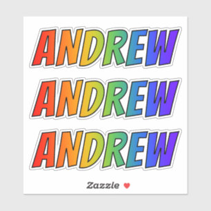 Voornaam "ANDREW" met de Kleuring van de Regenboog Sticker
