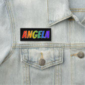Voornaam "ANGELA": Fun Rainbow-kleuren Naamplaatje (In situ)