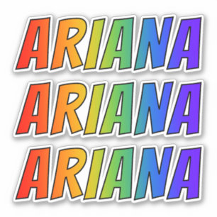 Voornaam "ARIANA" w / Fun Rainbow Coloring Sticker