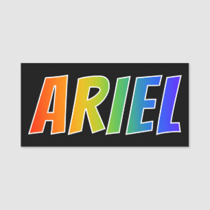 Voornaam "ARIEL": Fun Rainbow-kleuren Naamplaatje