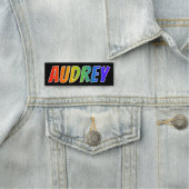 Voornaam "AUDREY": Fun Rainbow-kleuren Naamplaatje (In situ)