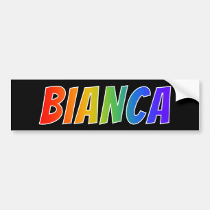 Voornaam "BIANCA": Fun Rainbow-kleuren Bumpersticker