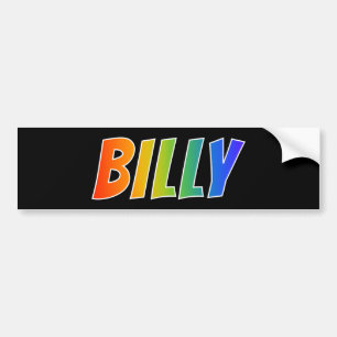 Voornaam "BILLY": Fun Rainbow-kleuren Bumpersticker