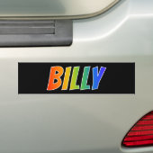 Voornaam "BILLY": vun regenboogkleuren Bumpersticker (Op auto)