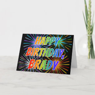 Voornaam "BRADY" Fun "HAPPY BIRTHDAY" Kaart