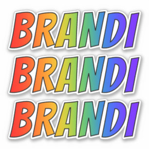 Voornaam "BRANDI" w/ Fun Rainbow Coloring Sticker