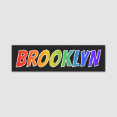 Voornaam "BROOKLYN": Fun Rainbow-kleuren Naamplaatje (Voorkant)