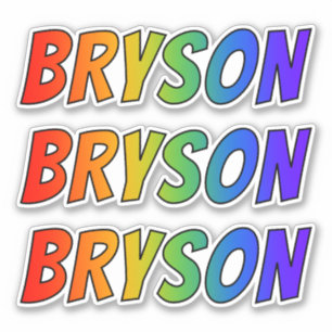 Voornaam "BRYSON" w/ Fun Rainbow Coloring Sticker