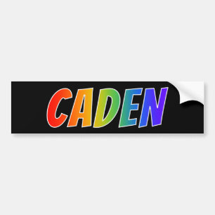 Voornaam "CADEN": Fun Rainbow-kleuren Bumpersticker