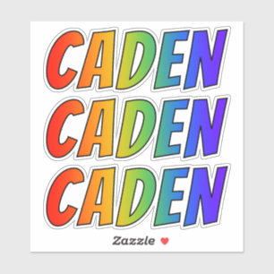 Voornaam "CADEN" w / Fun Rainbow Coloring Sticker