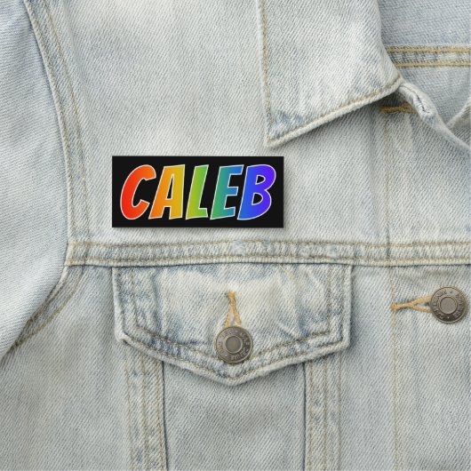 Voornaam "CALEB": Fun Rainbow-kleuren Naamplaatje (In situ)