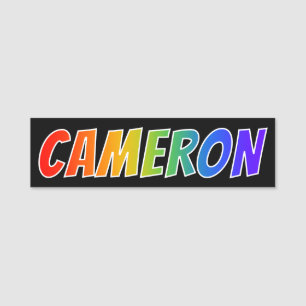 Voornaam "CAMERON": Fun Rainbow-kleuren Naamplaatje