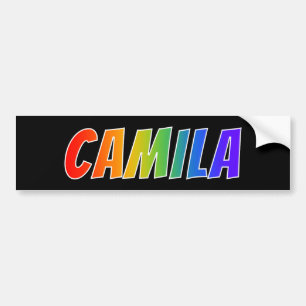 Voornaam "CAMILA": Fun Rainbow-kleuren Bumpersticker