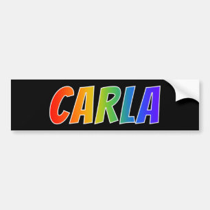 Voornaam "CARLA": Fun Rainbow-kleuren Bumpersticker