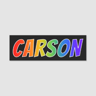 Voornaam "CARSON": Fun Rainbow-kleuren Naamplaatje