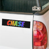 Voornaam "CHASE": Fun Rainbow-kleuren Bumpersticker (Op Truck)
