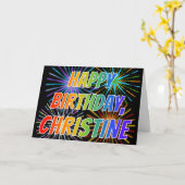 Voornaam "CHRISTINE" Fun "HAPPY BIRTHDAY" Kaart (Gele Bloem)